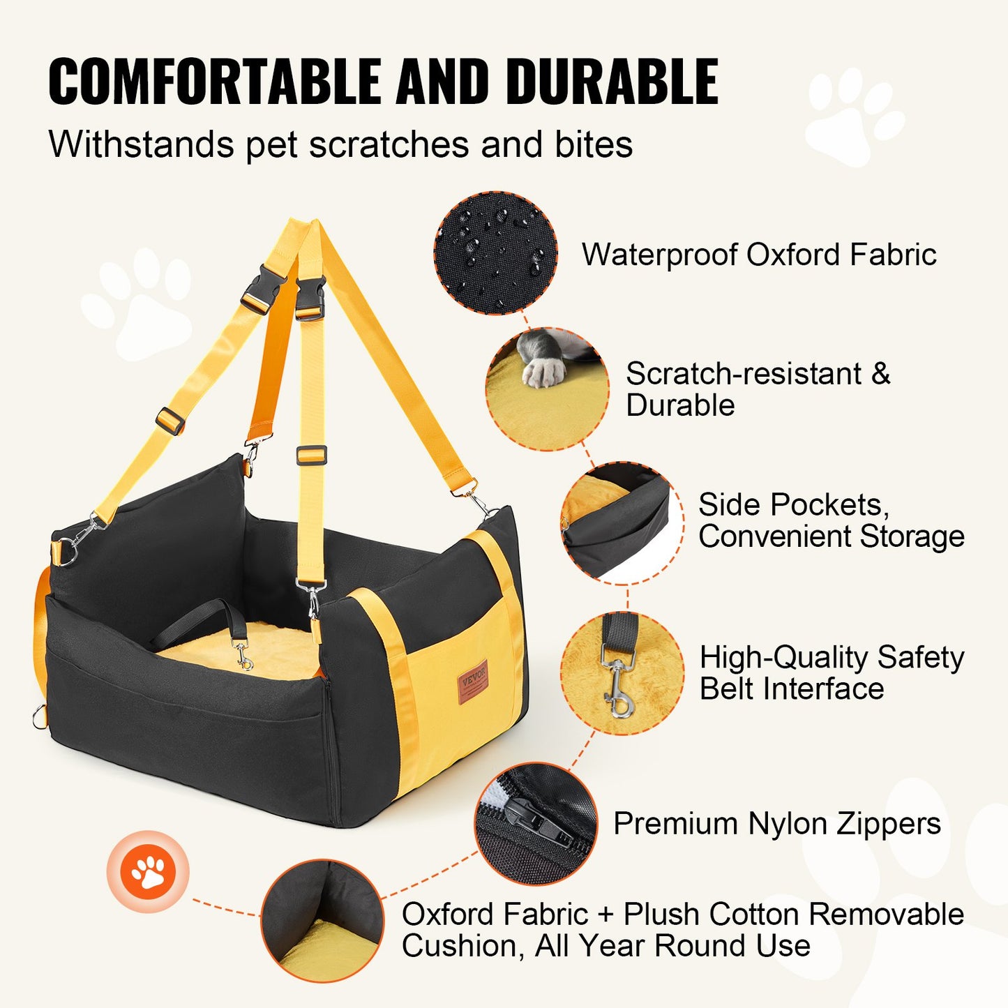 Asiento Elevador para Perros – Impermeable con Asas Laterales