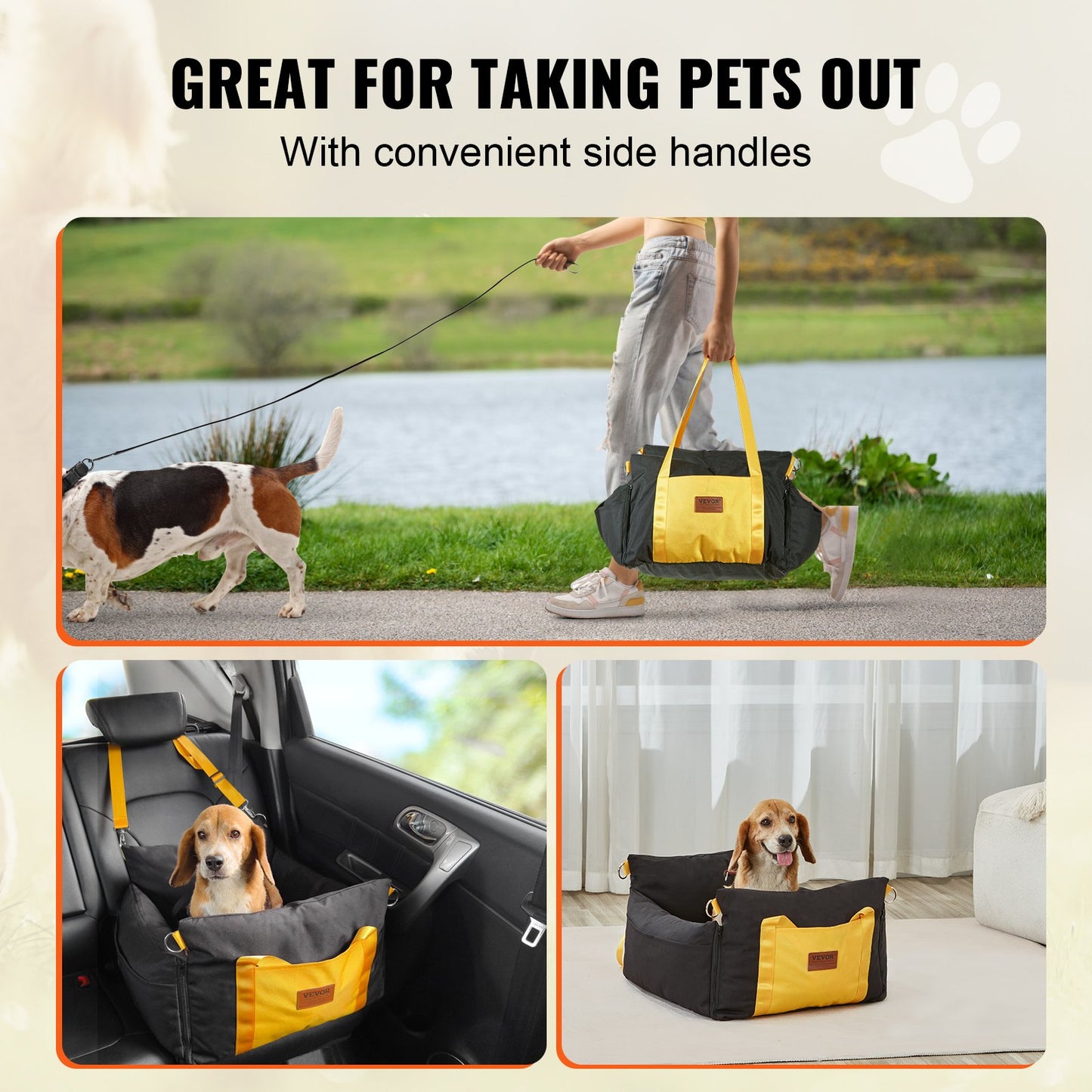 Asiento Elevador para Perros – Impermeable con Asas Laterales