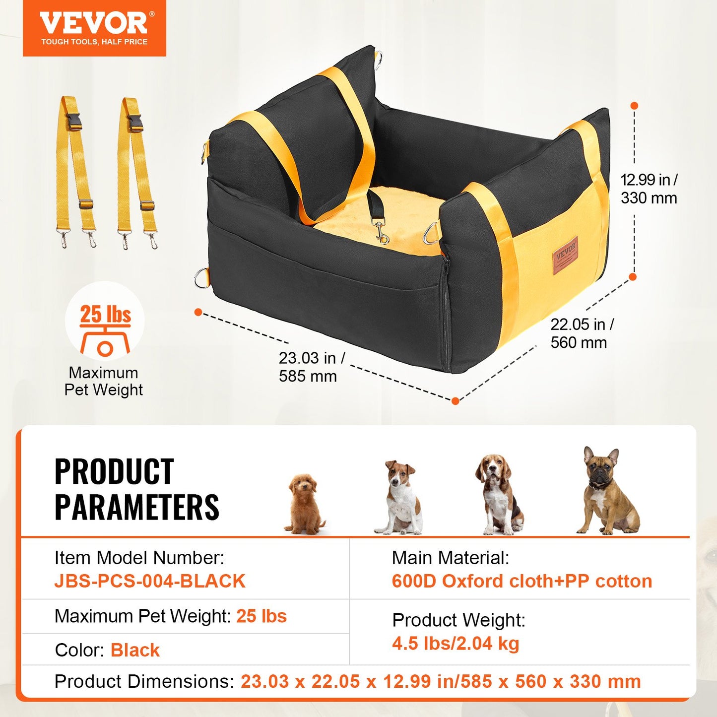 Asiento Elevador para Perros – Impermeable con Asas Laterales