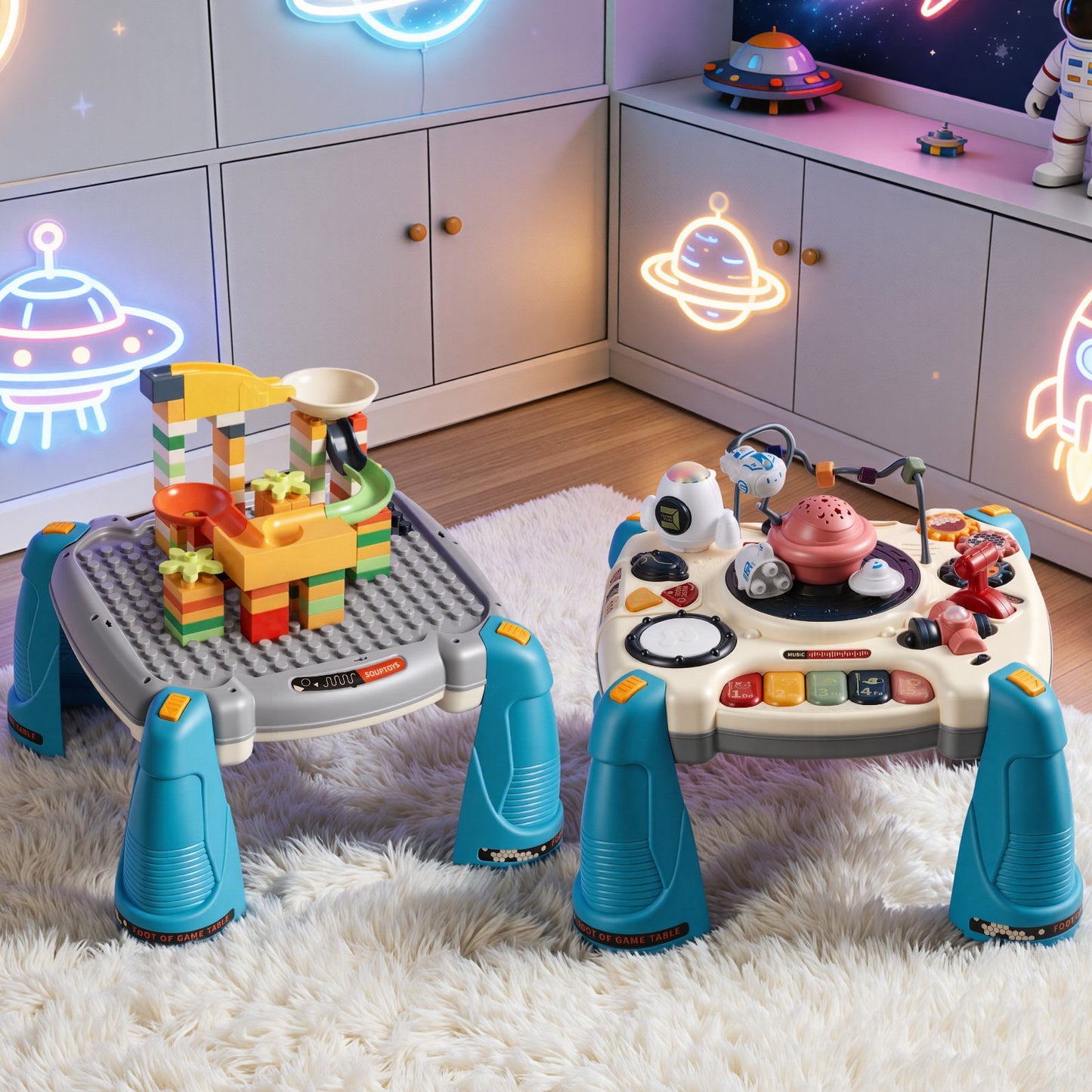 Mesa Musical Espacial para Bebés 1-3 Años – Con Proyector de Estrellas