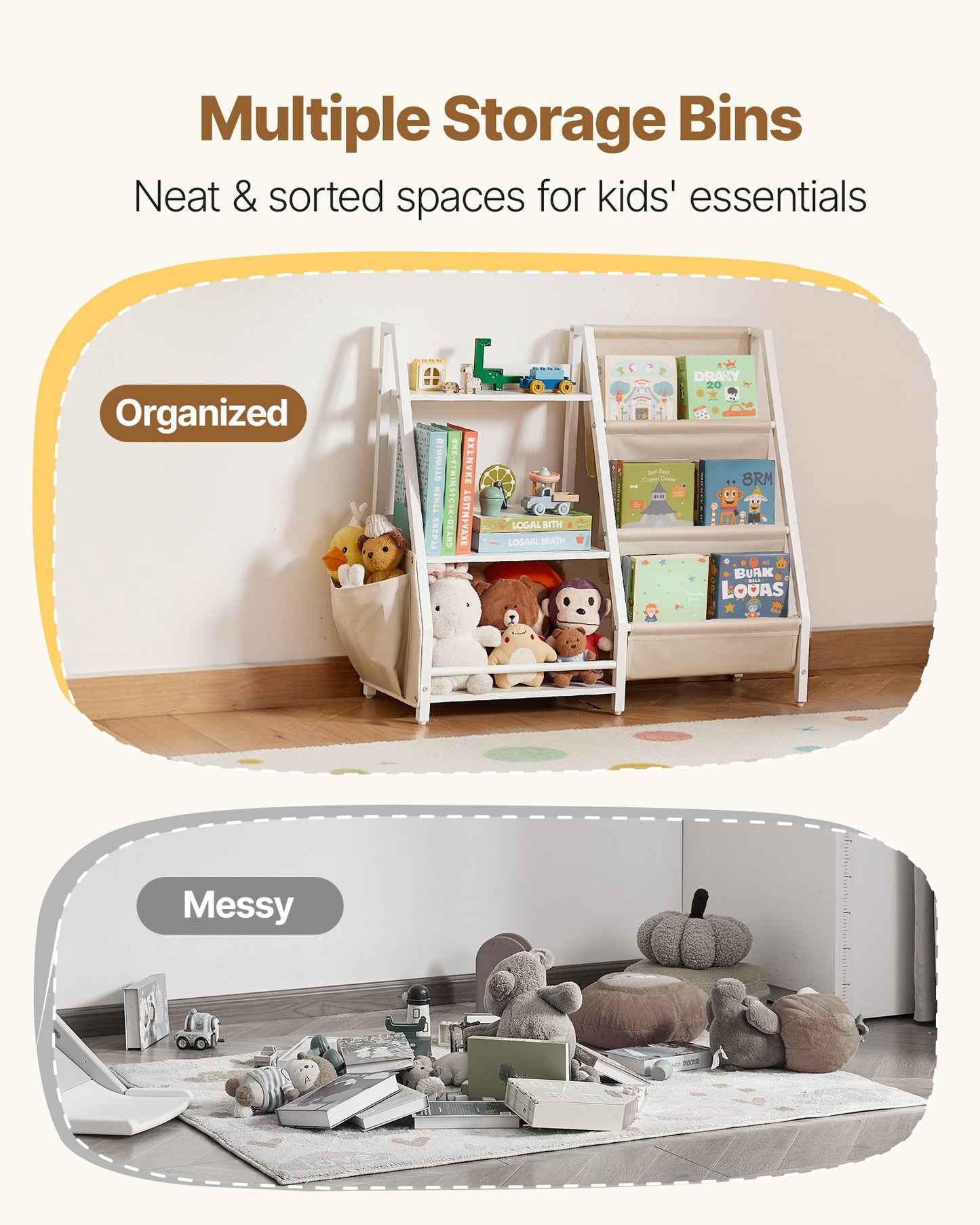 Estantería Infantil de 3 Niveles – Organizador de Juguetes y Libros