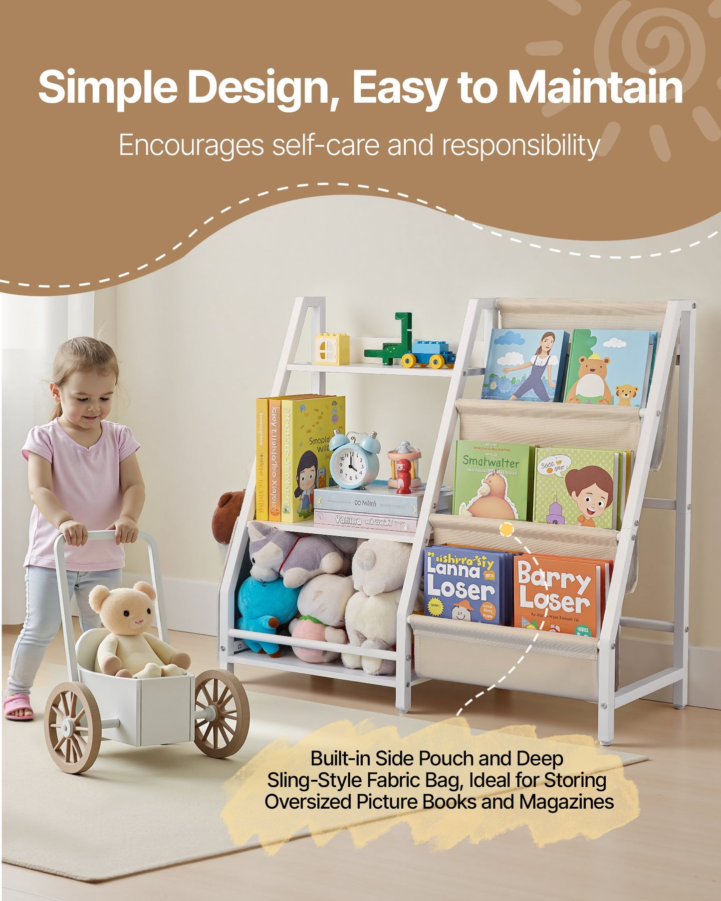 Estantería Infantil de 3 Niveles – Organizador de Juguetes y Libros