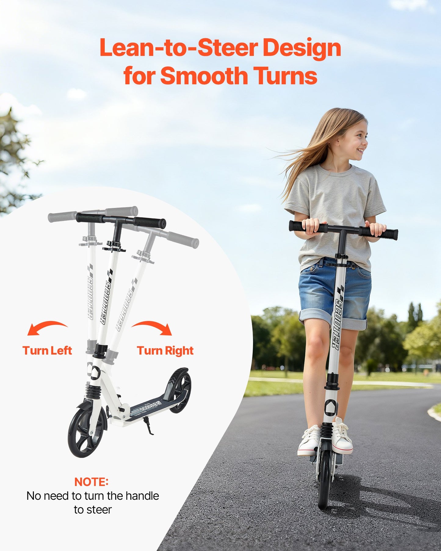 Patinete de 2 Ruedas para Niños +8 Años, Adolescentes y Adultos