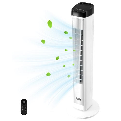 Ventilador de torre, ventilador de piso silencioso Velocity de 22 ft/s, ventiladores oscilantes de 70° para
