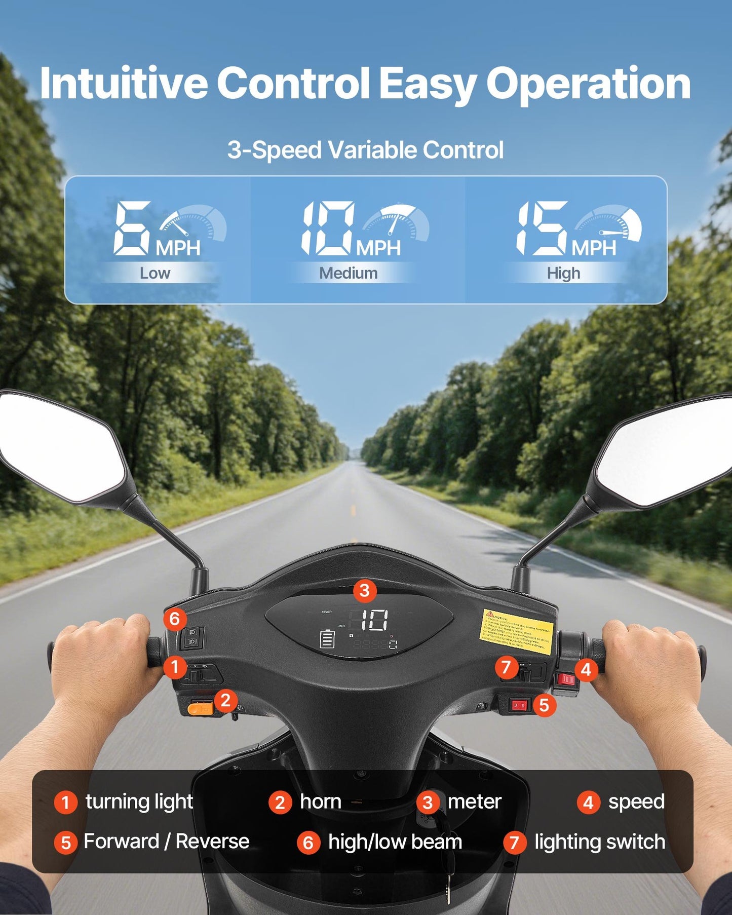 Scooters de movilidad de 3 ruedas de alta resistencia para personas mayores y adultos, hasta 227 kg (500 libras).