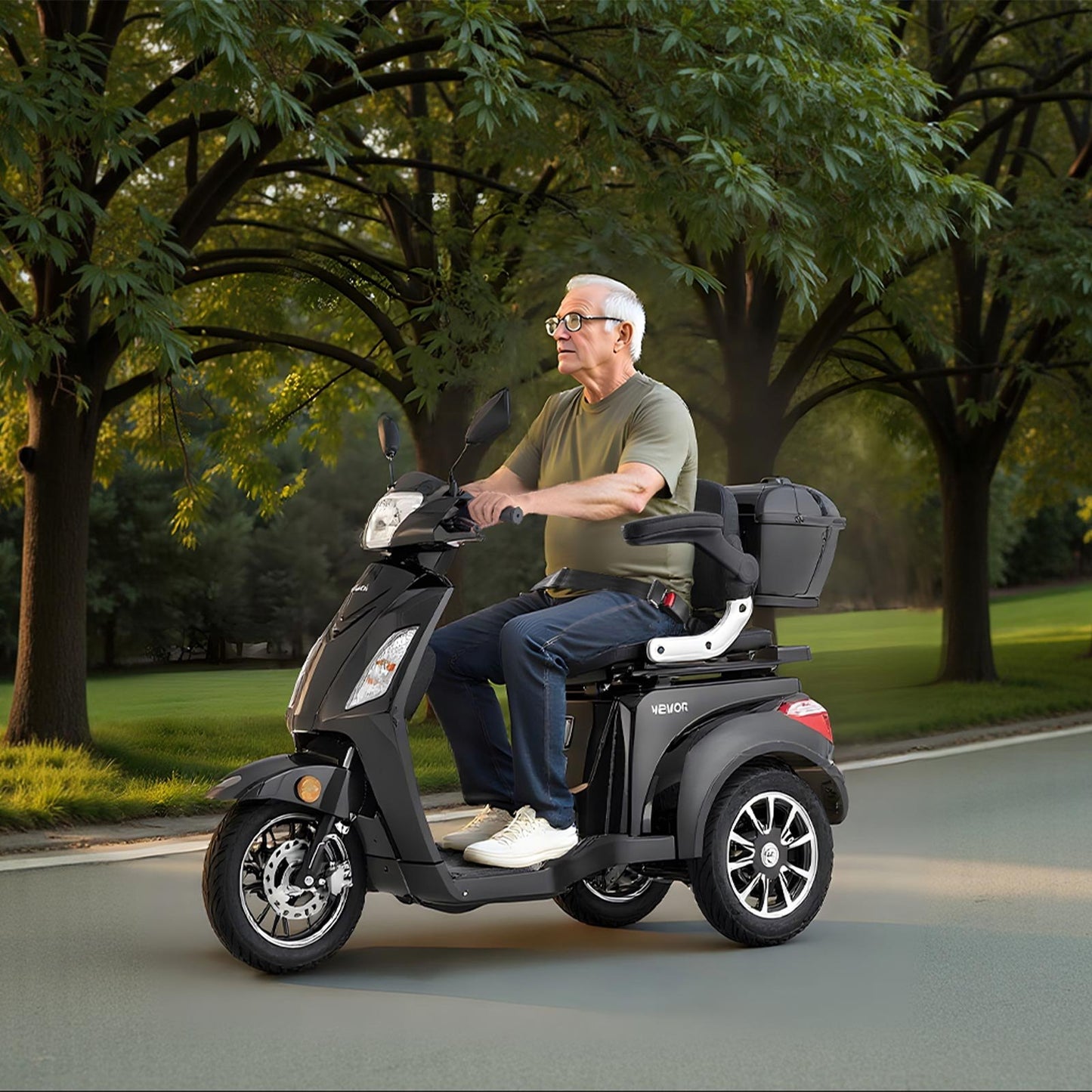 Scooters de movilidad de 3 ruedas de alta resistencia para personas mayores y adultos, hasta 227 kg (500 libras).