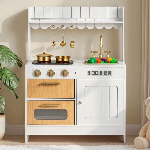 Cocina de Juguete de Madera para Niños – Con Luces Reales