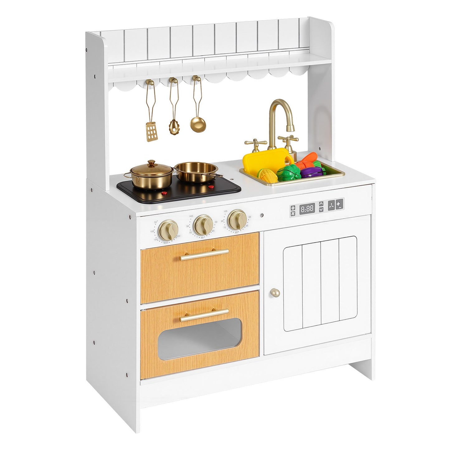 Cocina de Juguete de Madera para Niños – Con Luces Reales