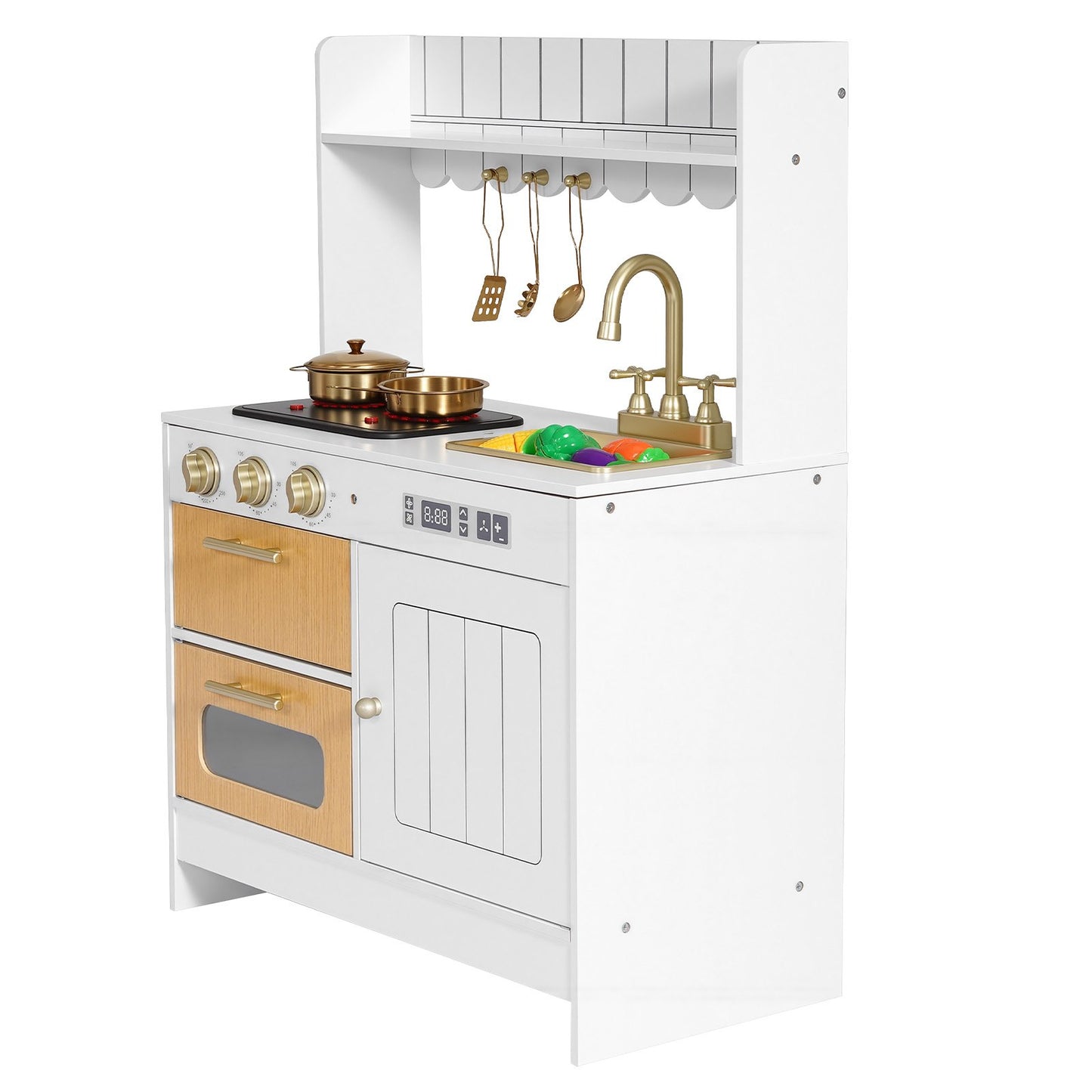 Cocina de Juguete de Madera para Niños – Con Luces Reales